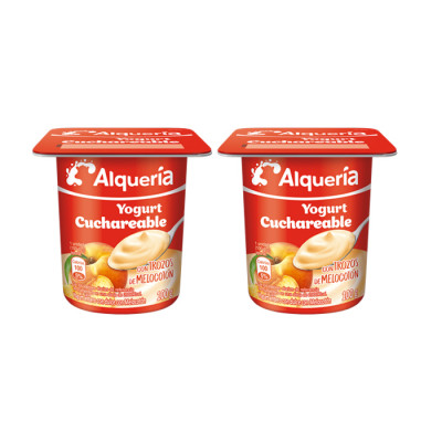 Yogurt Alqueria Cuchareable Melocoton X 100 Grs X 4 Unds