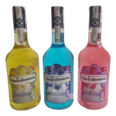 Aguardiente Santa Lucia Colores(rosa-ama-azul)750 Ml 12p