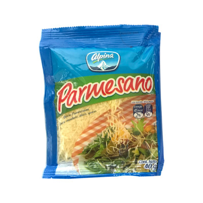 Queso Parmesano Rallado Alpina Bolsa X 40 Grs