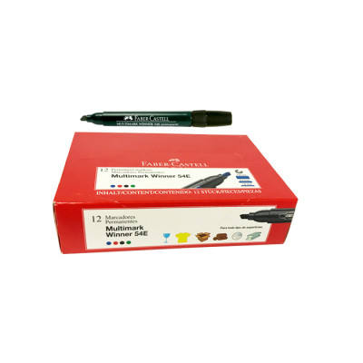 Marcador Permanente Faber Castell 54e Negro X 12 Unds