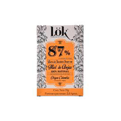 Chocolate Lok 87% Con Miel X70grs X12 Unid X72p