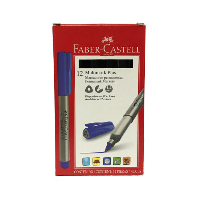 Marcador Faber Castell Multimark Plus Negro X 12 Unds