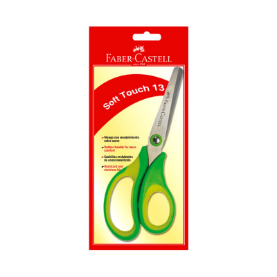 Tijera Faber Castell Escolar Roja Punta Roma