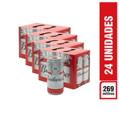 Cerveza  Budweiser Lata 265 Ml X 24 Unds