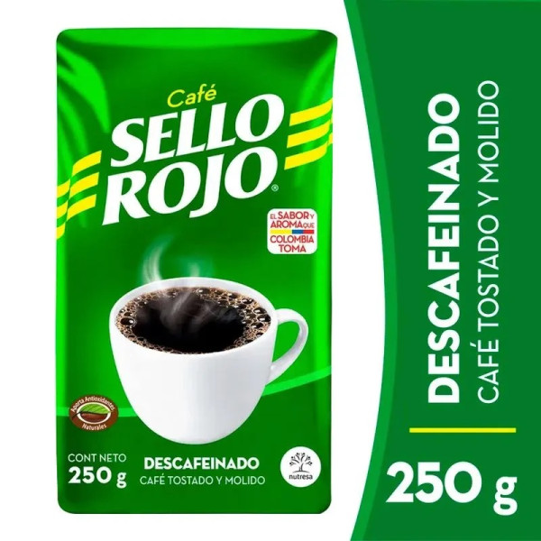 Cafe Sello Rojo Descafeinado 250g 12p