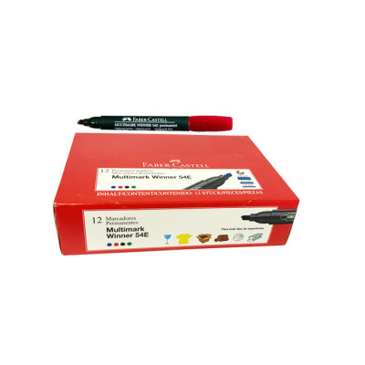 Marcador Permanente Faber Castell 54e Rojol X 12 Unds