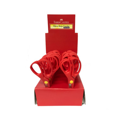 Tijera Faber Castell Escolar Roja Punta Roma X 24 Unds