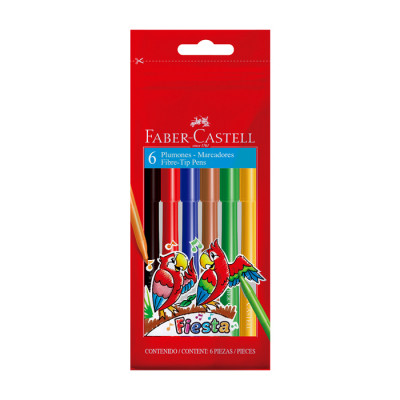Plumon Faber Castell Fiesta  X 6 Unds
