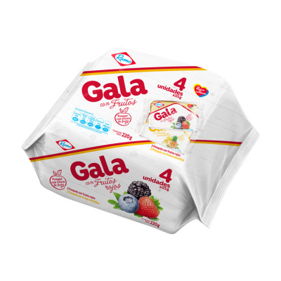 Ponque Gala Frutos Rojos Y Amarrilos X 4 Unds