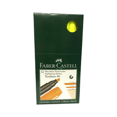 Resaltador  Faber Castell Textliner 49 Amarillo X 12 Unds