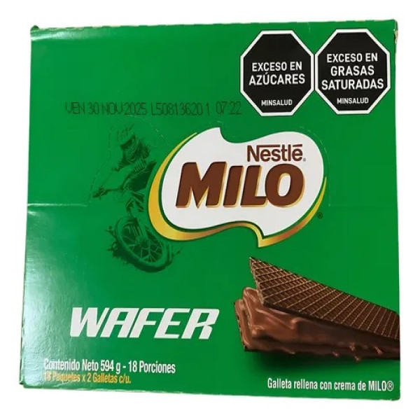 Wafer Milo 18 Unid X12p