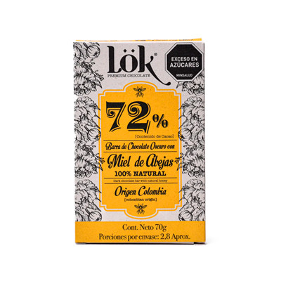 Chocolate Lok 72% Con Miel X70grs X12 Unid X72p