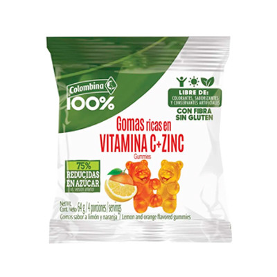 Goma Vitamina C + Zinc 64grs X24p