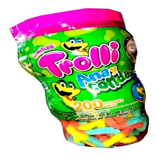 Trolli Anayconda Bombonera 200 Unid X6p
