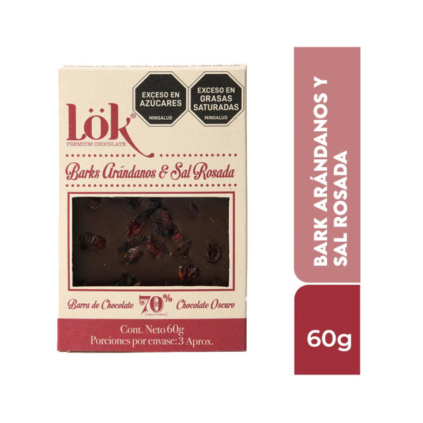 Lok Chocolate Arandanos-sal Rosada 70% 60g 11u