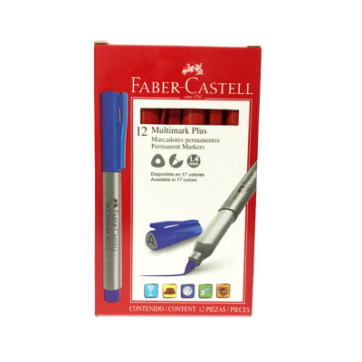 Marcador Faber Castell Multimark Plus Rojo X 12 Unds